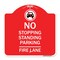 Signmission No Stopping Standing Fire Lane W/ Graphic, Red & White Aluminum Sign, 18" x 18", RW-1818-23573 A-DES-RW-1818-23573 - alternate 1
